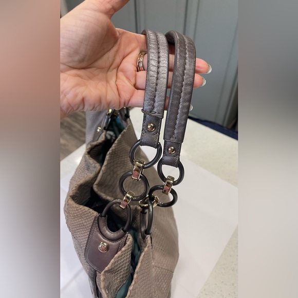 Coach Snakeskin Embossed Shoulder Bag GUC - Picture 6 of 12